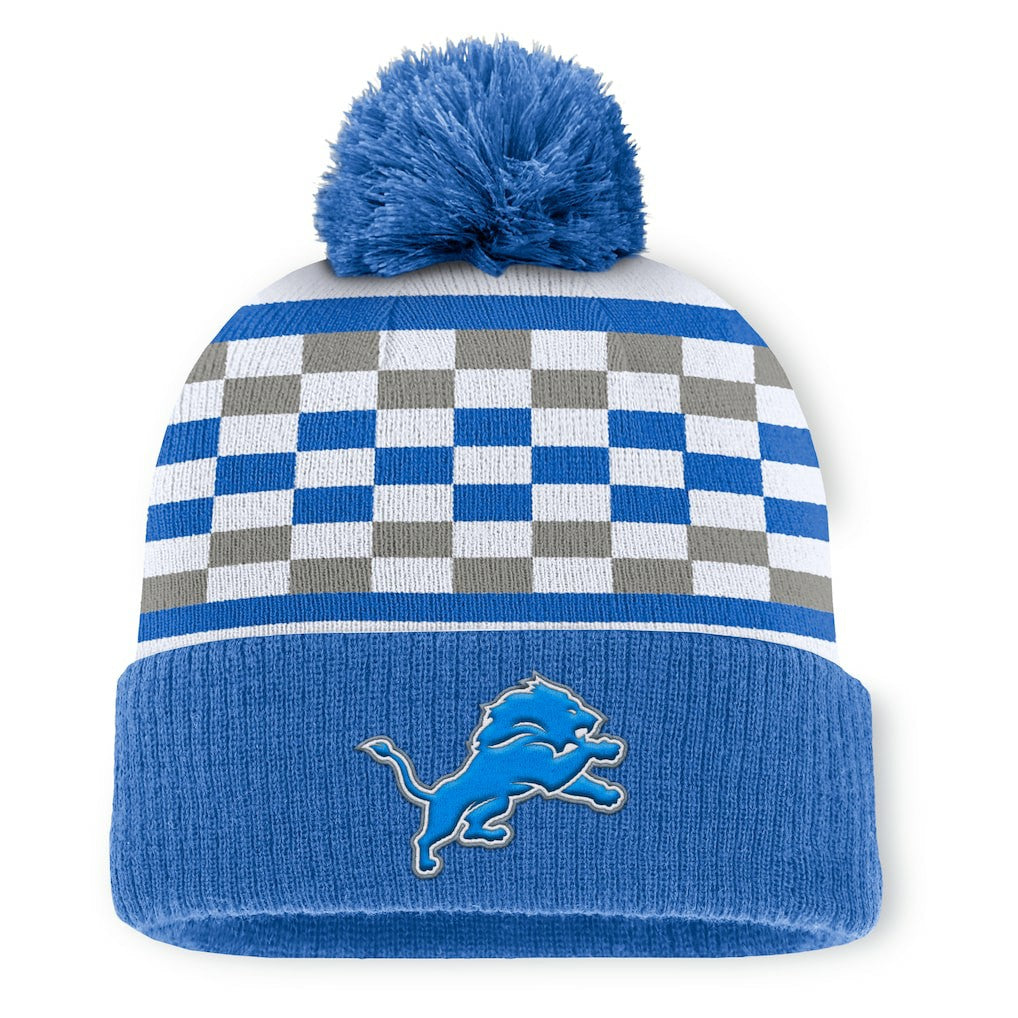 Detroit Lions Women's End Zone Cuffed Knit Hat with Pom Blue - Fanatics