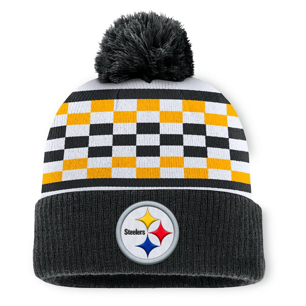Pittsburgh Steelers Women's End Zone Cuffed Knit Hat with Pom Black - Fanatics