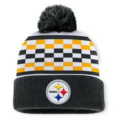 Pittsburgh Steelers Women's End Zone Cuffed Knit Hat with Pom Black - Fanatics