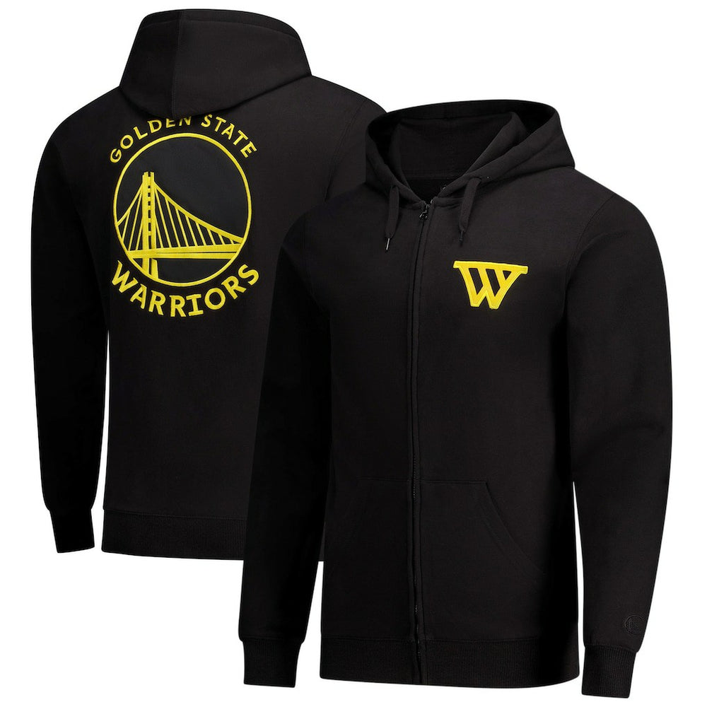 NBA - Golden State Warriors FISLL x Benny Gold Unisex Statement Edition Full-Zip Hoodie - Black