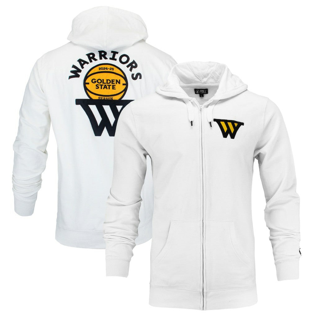 NBA - Golden State Warriors FISLL x Benny Gold Unisex Association Edition Full-Zip Hoodie - White