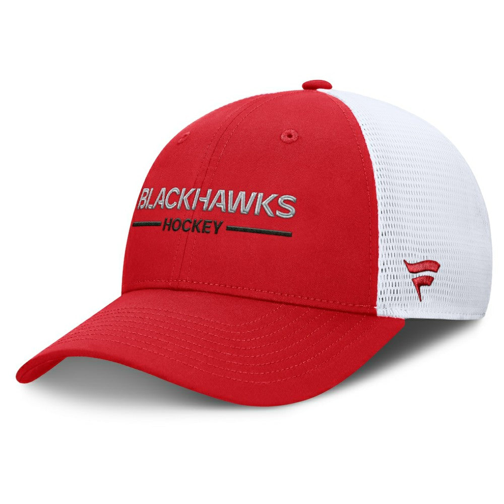Chicago Blackhawks Fanatics Centennial Adjustable Trucker Hat Red/White