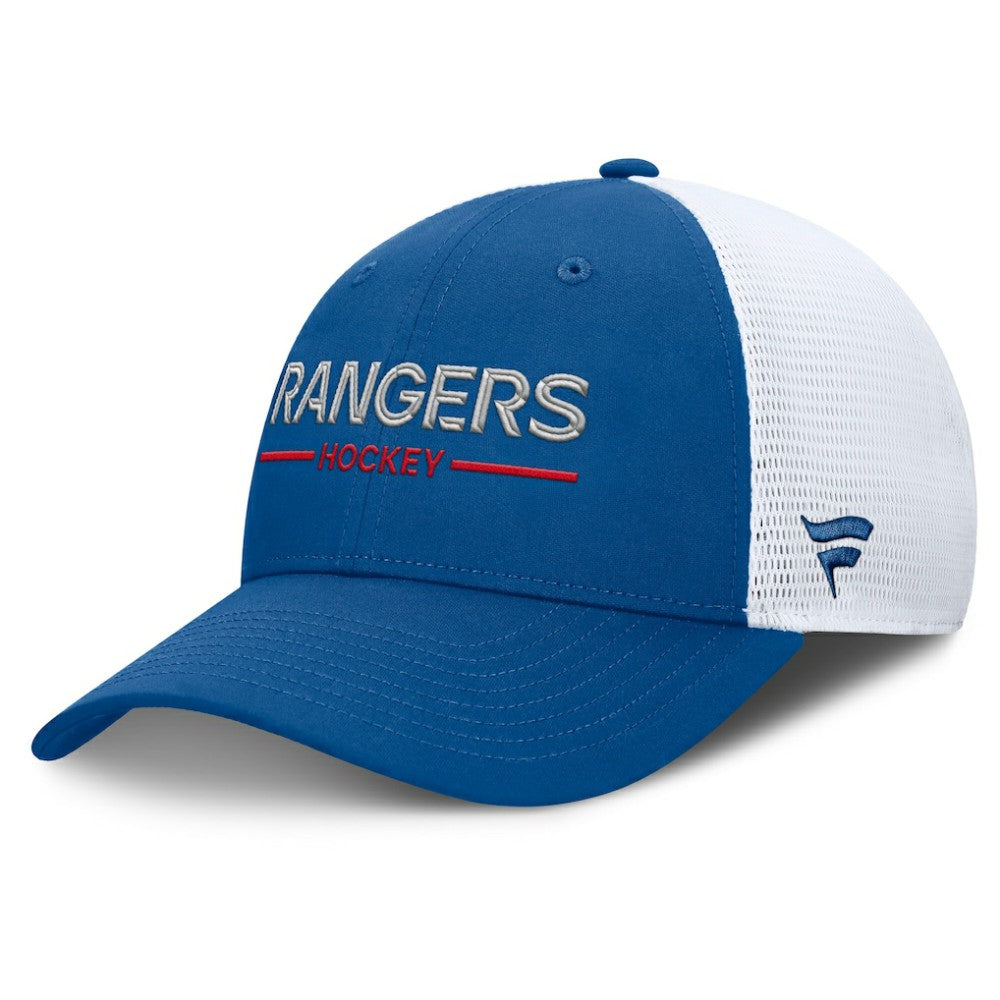 New York Rangers Fanatics Centennial Authentic Pro Structured Trucker Adjustable Hat Blue/White