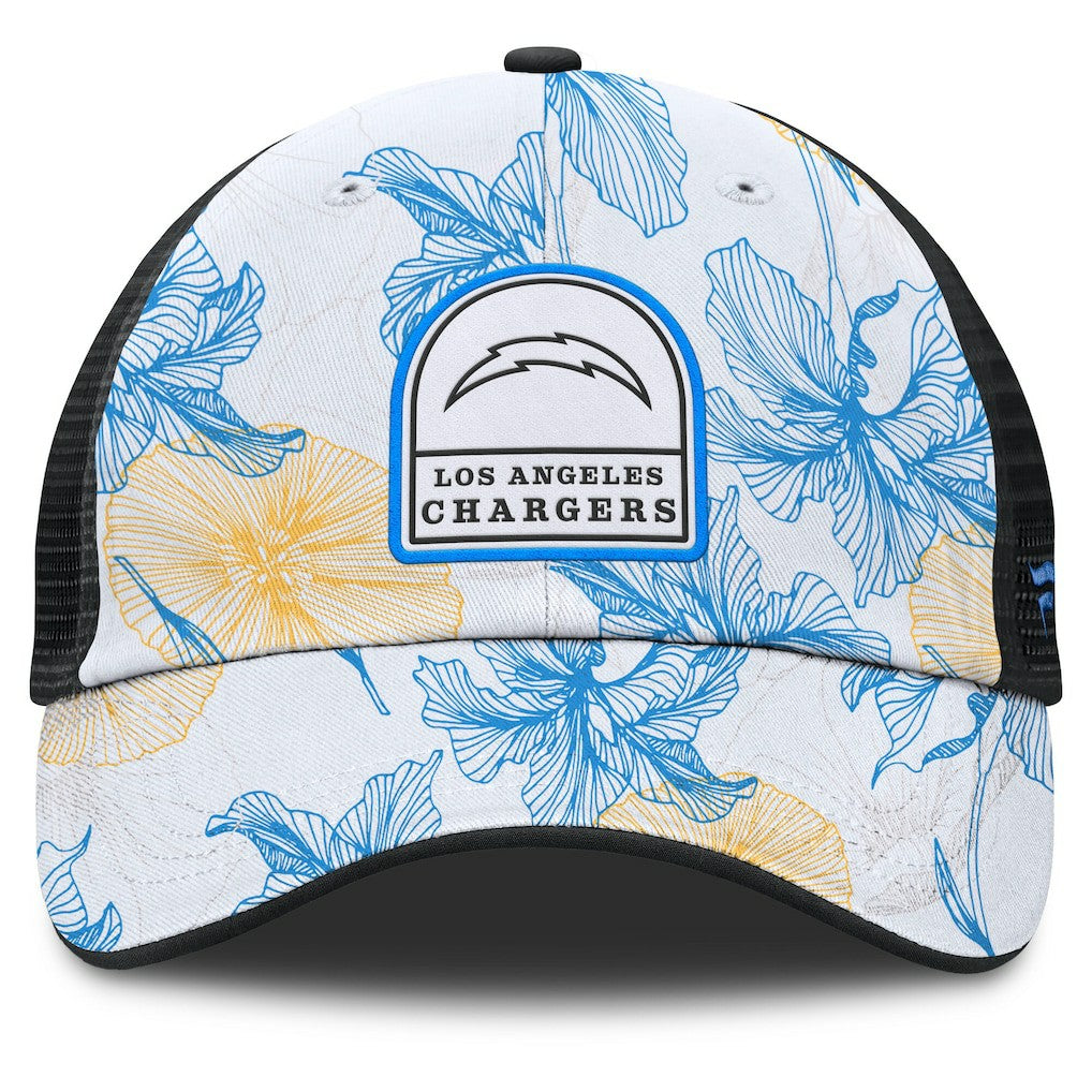 Los Angeles Chargers Tropical Adjustable Trucker Hat White/Black - Fanatics