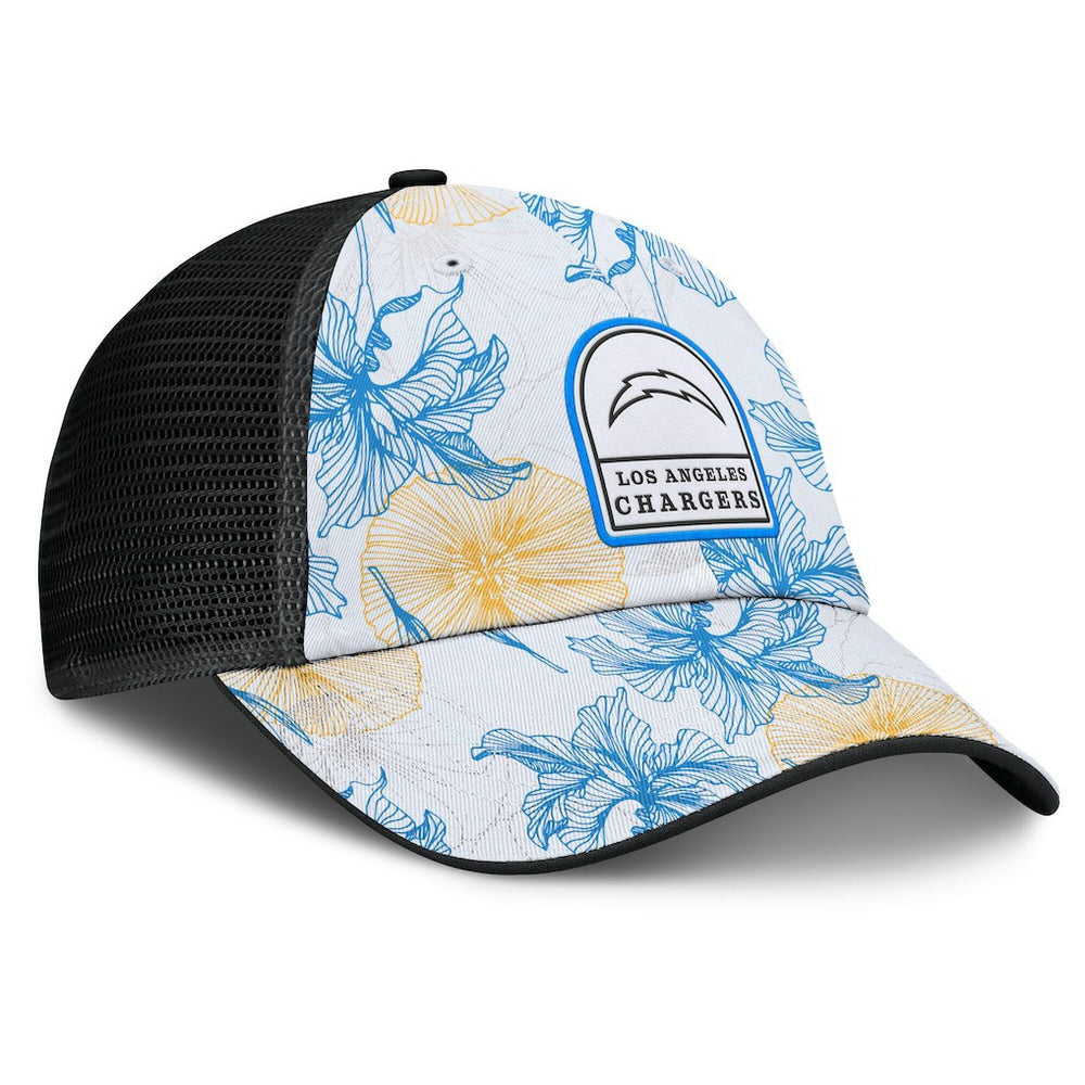 Los Angeles Chargers Tropical Adjustable Trucker Hat White/Black - Fanatics