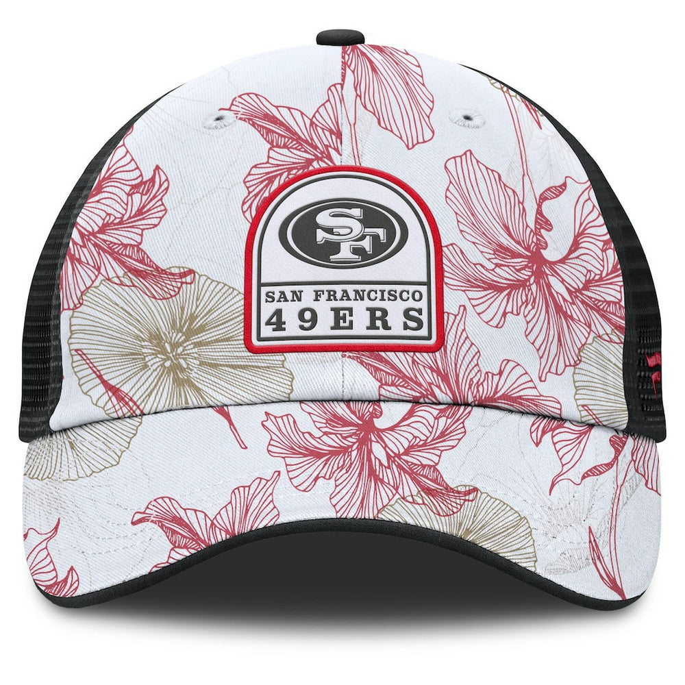 San Francisco 49ers Tropical Adjustable Trucker Hat White/Black - Fanatics