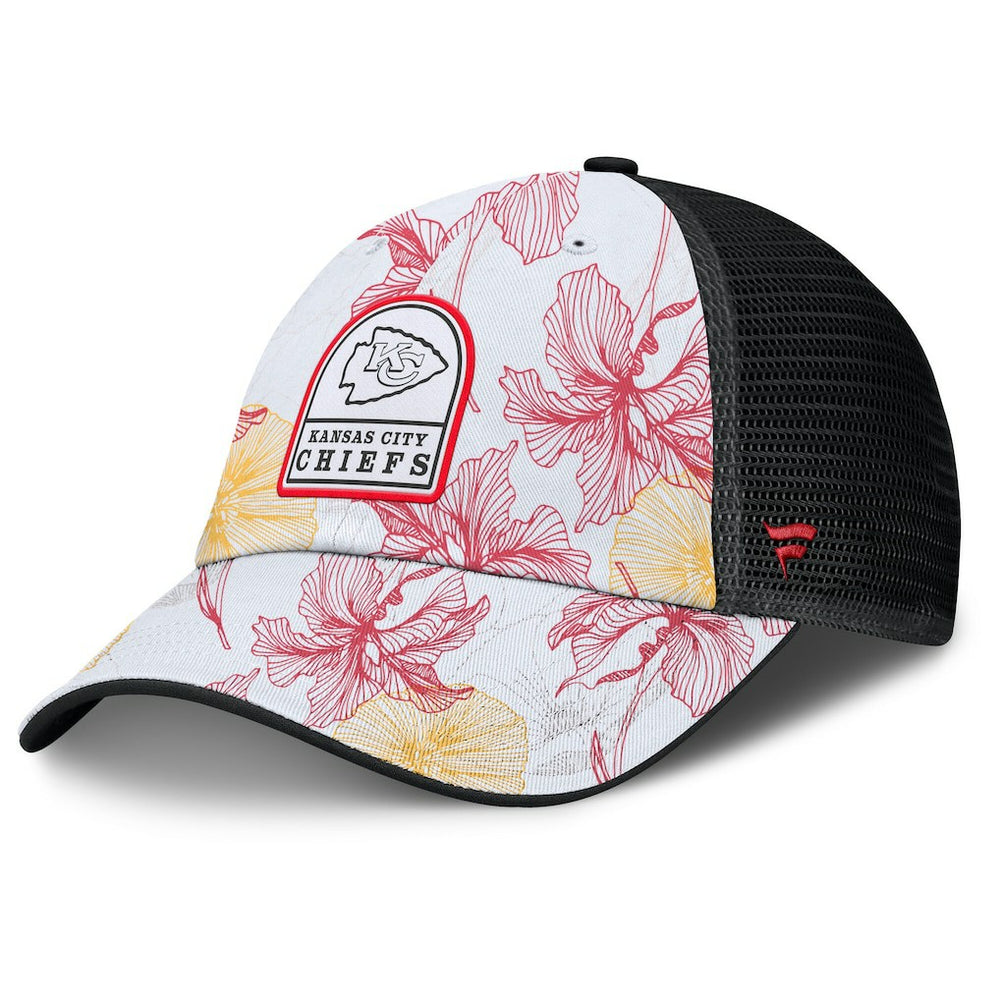 Kansas City Chiefs Tropical Adjustable Trucker Hat White/Black - Fanatics