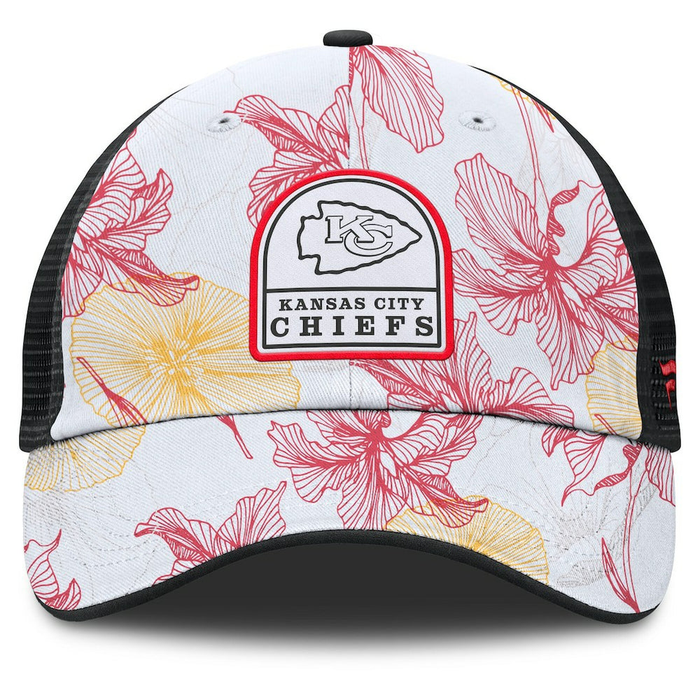 Kansas City Chiefs Tropical Adjustable Trucker Hat White/Black - Fanatics