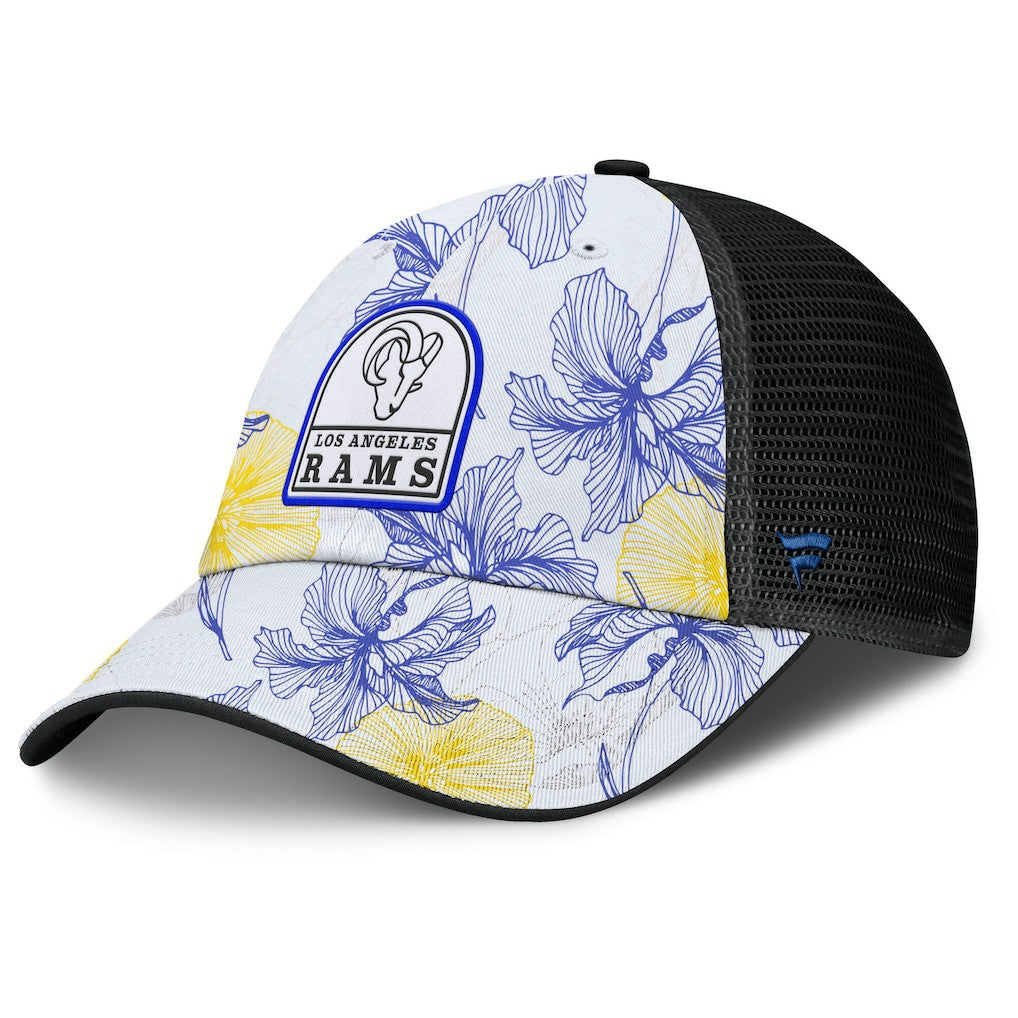 Los Angeles Rams Tropical Adjustable Trucker Hat White/Black - Fanatics