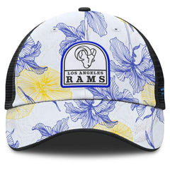Los Angeles Rams Tropical Adjustable Trucker Hat White/Black - Fanatics