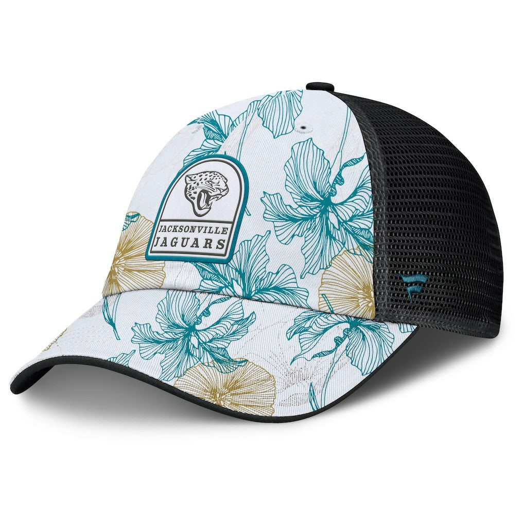 Jacksonville Jaguars Tropical Adjustable Trucker Hat White/Black - Fanatics