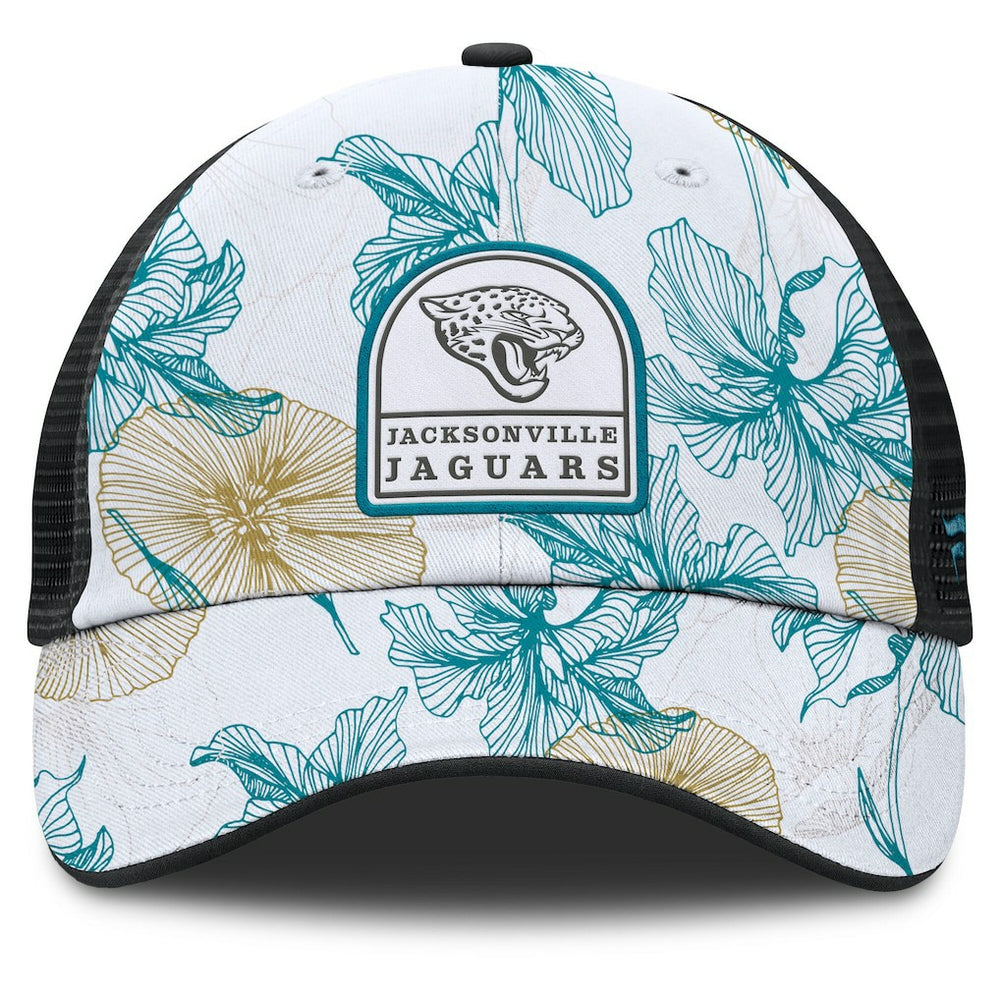 Jacksonville Jaguars Tropical Adjustable Trucker Hat White/Black - Fanatics