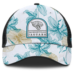 Jacksonville Jaguars Tropical Adjustable Trucker Hat White/Black - Fanatics