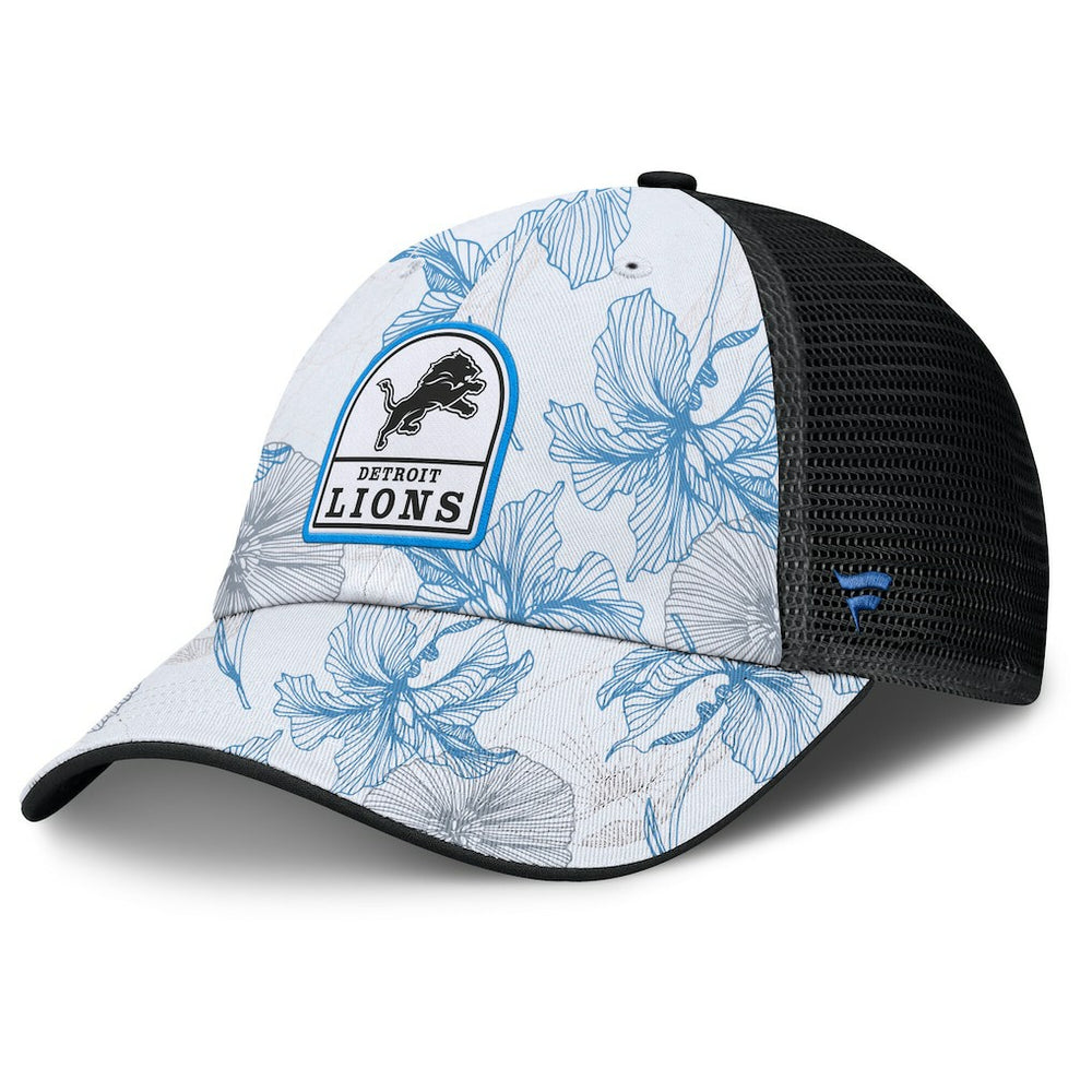 Detroit Lions Tropical Adjustable Trucker Hat White/Black - Fanatics