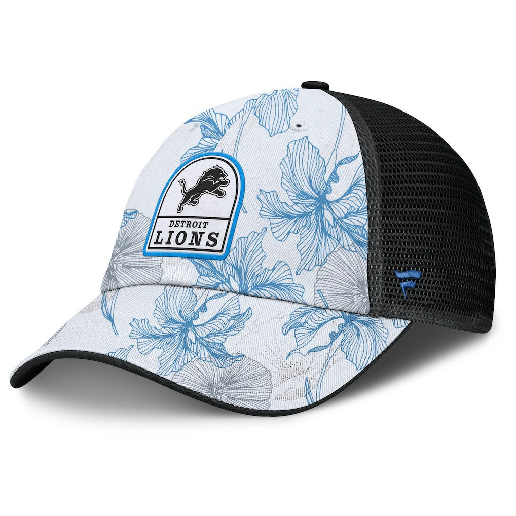 Detroit Lions Tropical Adjustable Trucker Hat White/Black - Fanatics