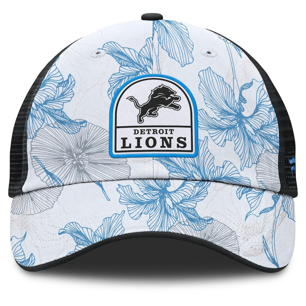 Detroit Lions Tropical Adjustable Trucker Hat White/Black - Fanatics