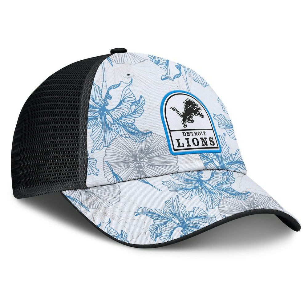 Detroit Lions Tropical Adjustable Trucker Hat White/Black - Fanatics