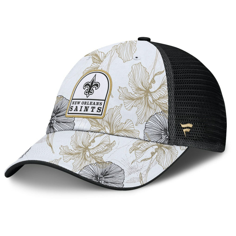 New Orleans Saints Tropical Adjustable Trucker Hat White/Black - Fanatics