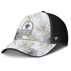 New Orleans Saints Tropical Adjustable Trucker Hat White/Black - Fanatics