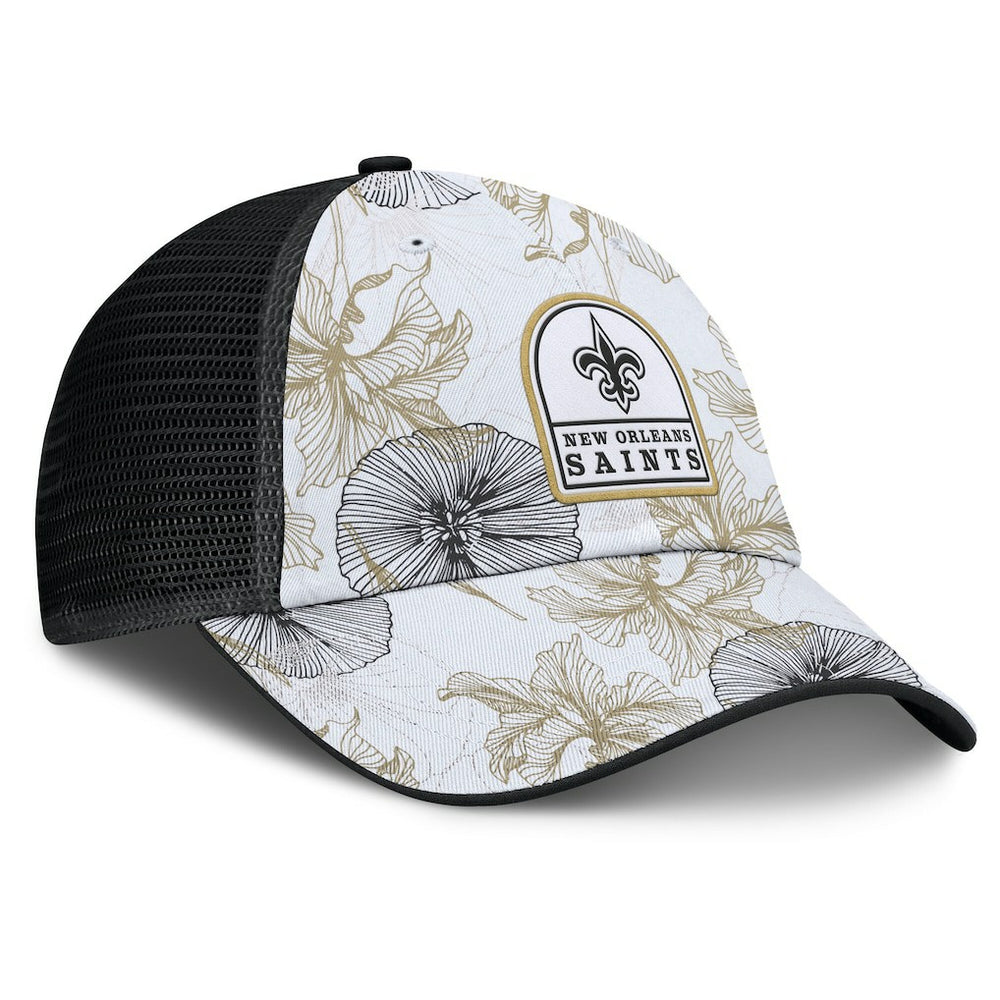 New Orleans Saints Tropical Adjustable Trucker Hat White/Black - Fanatics