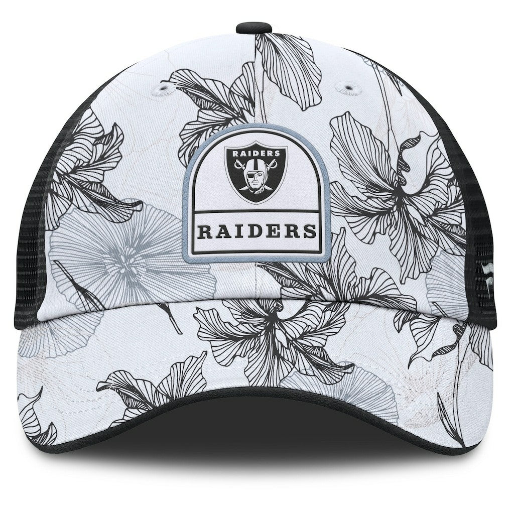 Las Vegas Raiders Tropical Adjustable Trucker Hat White/Black - Fanatics