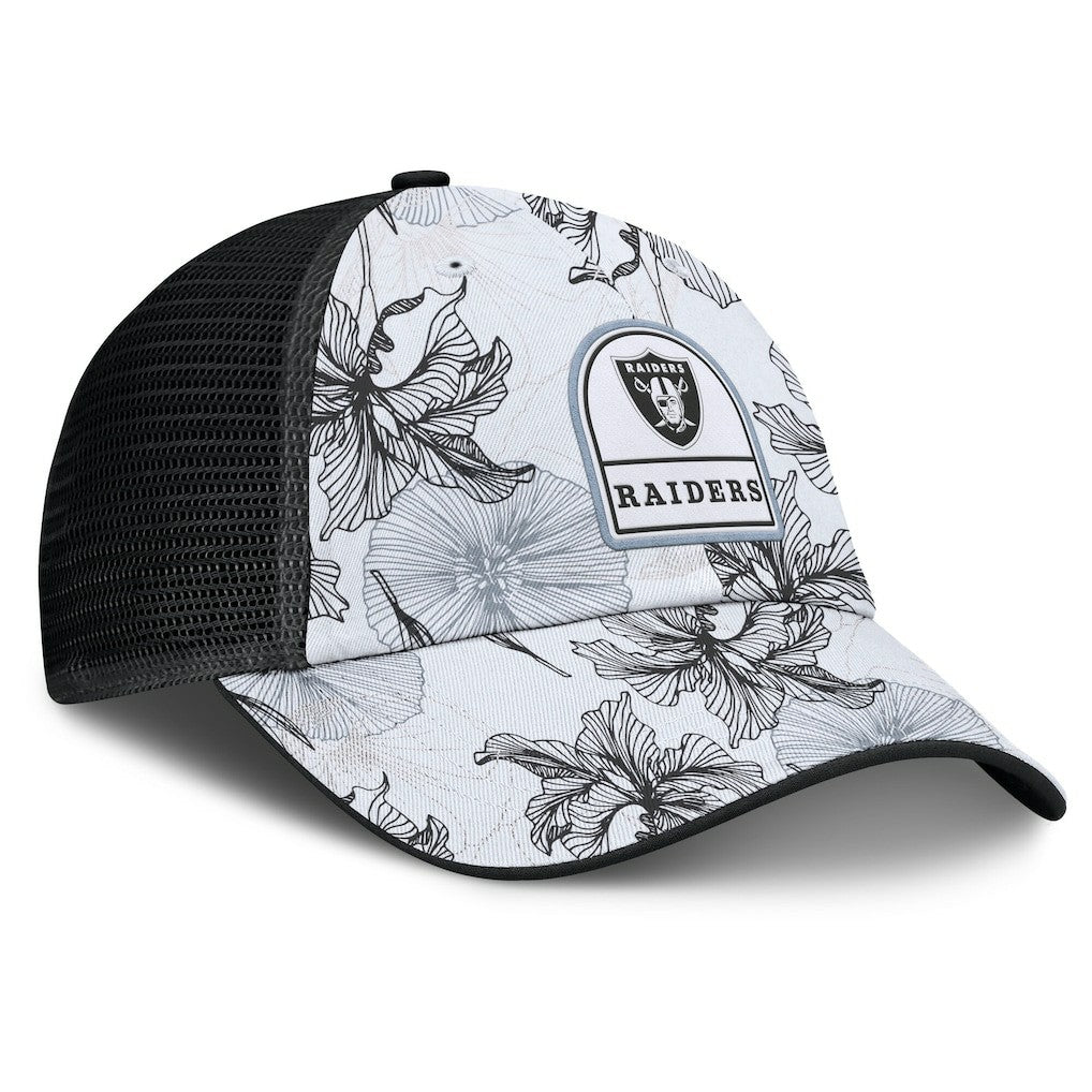 Las Vegas Raiders Tropical Adjustable Trucker Hat White/Black - Fanatics