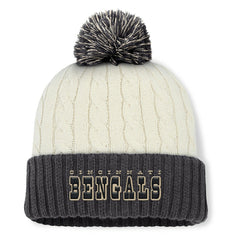 Cincinnati Bengals Women's Coaxial Cuffed Knit Hat with Pom Cream - Fanatics