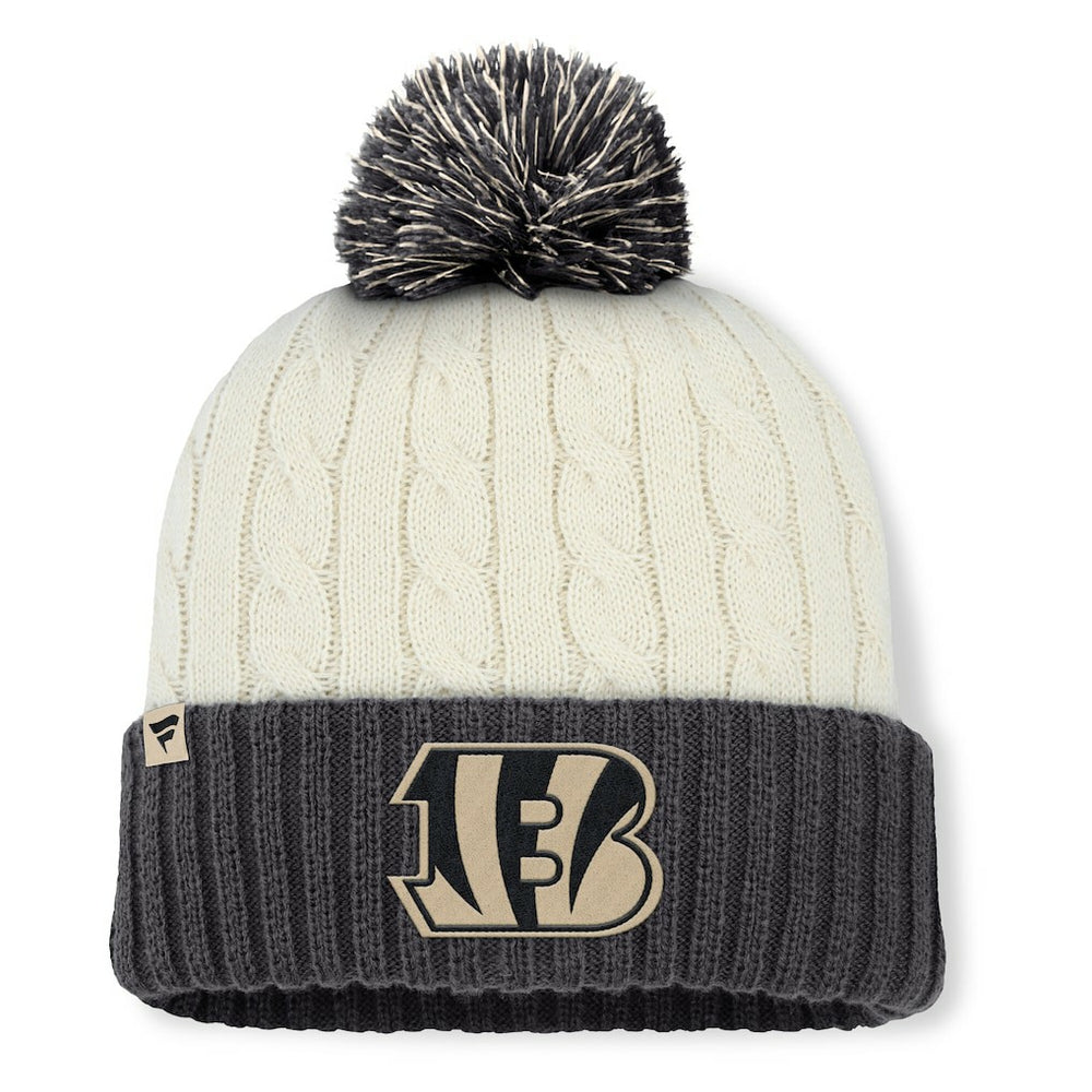 Cincinnati Bengals Women's Coaxial Cuffed Knit Hat with Pom Cream - Fanatics