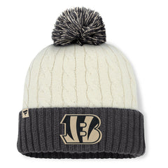 Cincinnati Bengals Women's Coaxial Cuffed Knit Hat with Pom Cream - Fanatics