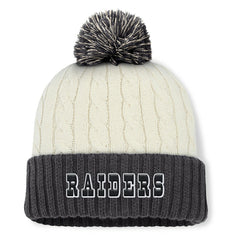 Las Vegas Raiders Women's Coaxial Cuffed Knit Hat with Pom Cream - Fanatics
