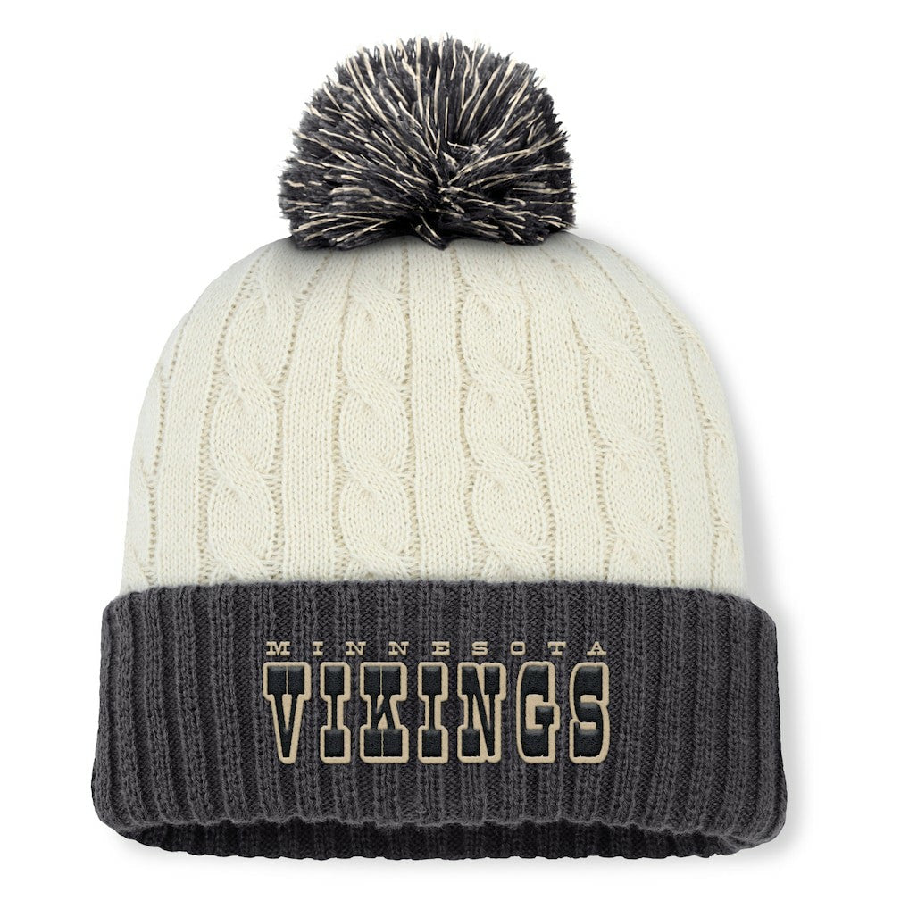 Minnesota Vikings Women's Coaxial Cuffed Knit Hat with Pom Cream - Fanatics