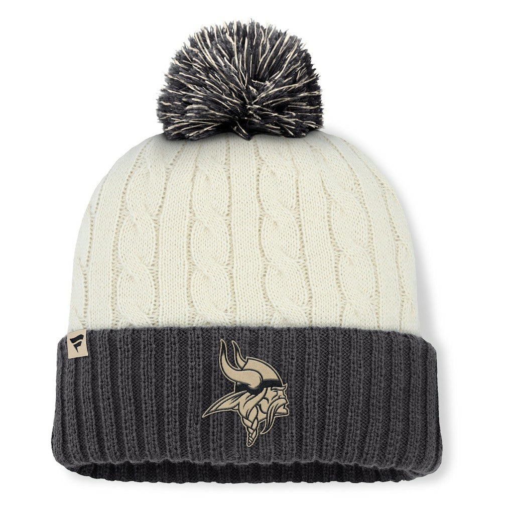 Minnesota Vikings Women's Coaxial Cuffed Knit Hat with Pom Cream - Fanatics