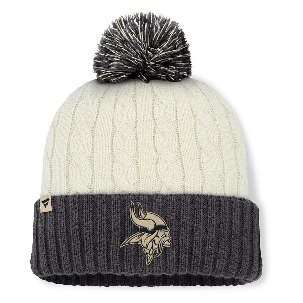 Minnesota Vikings Women's Coaxial Cuffed Knit Hat with Pom Cream - Fanatics