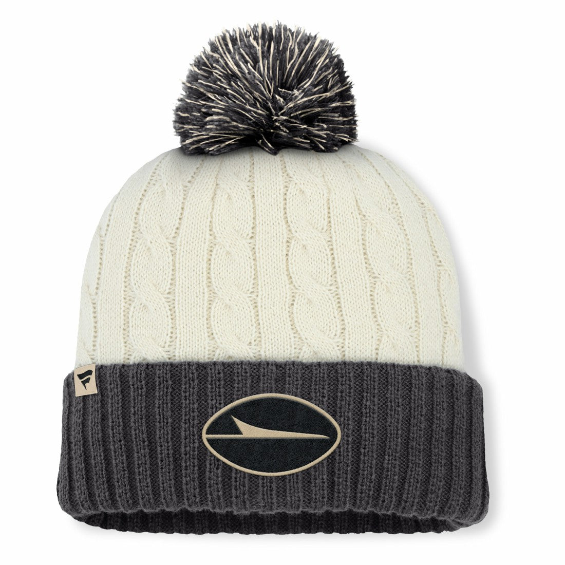 New York Jets Women's Coaxial Cuffed Knit Hat with Pom Cream - Fanatics