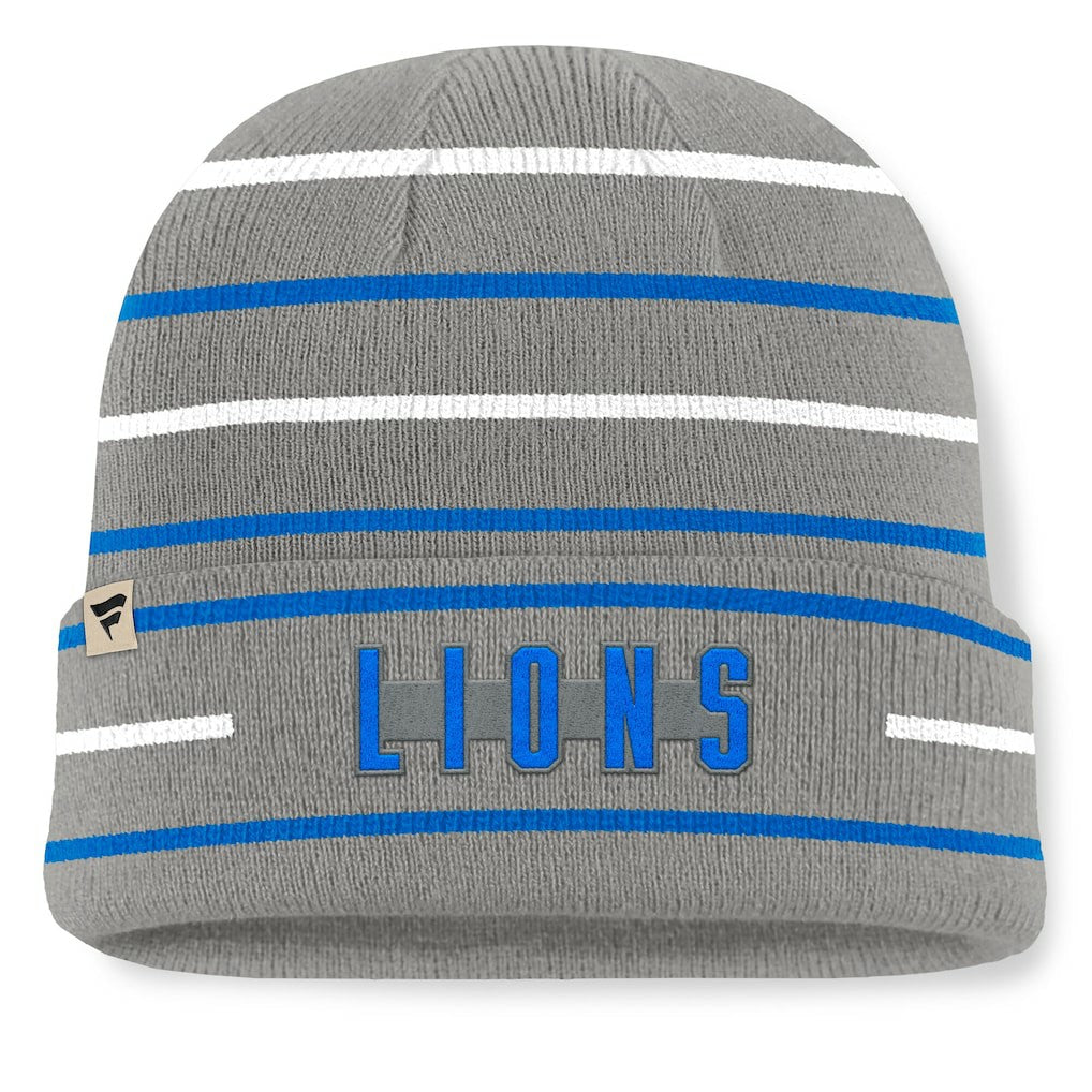 Detroit Lions Throwback Yard Lines Cuffed Knit Hat Gray - Fanatics
