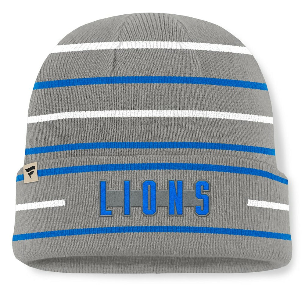 Detroit Lions Throwback Yard Lines Cuffed Knit Hat Gray - Fanatics