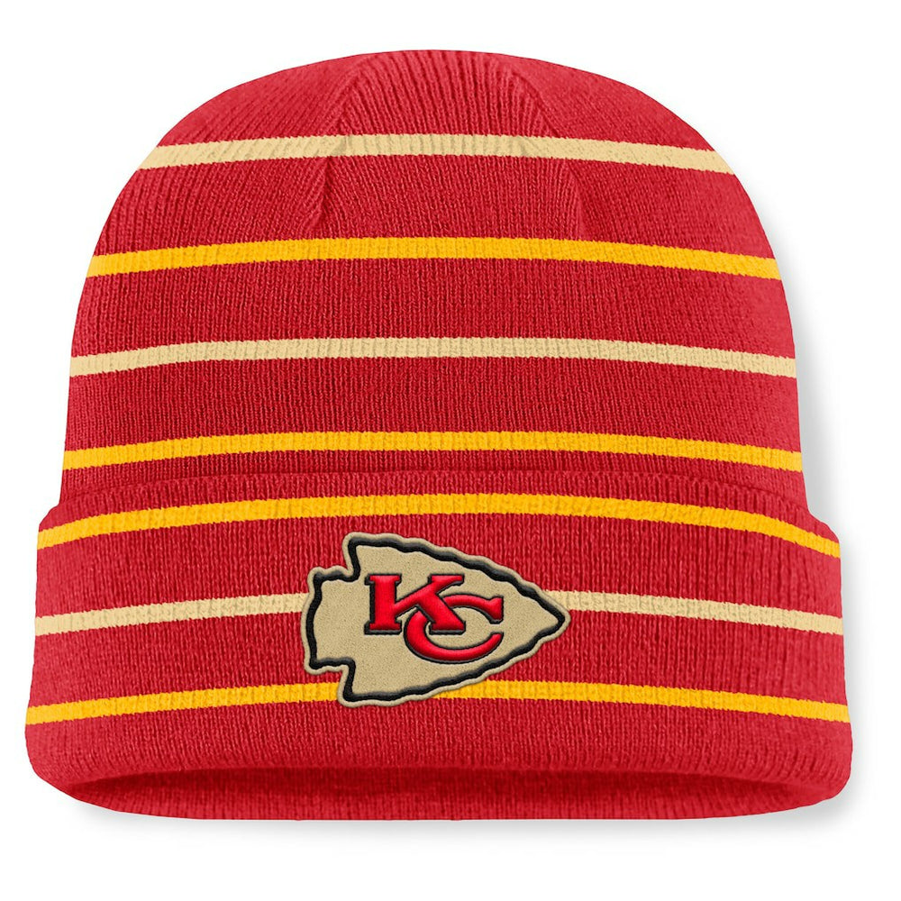 Kansas City Chiefs Throwback Yard Lines Cuffed Knit Hat Red - Fanatics
