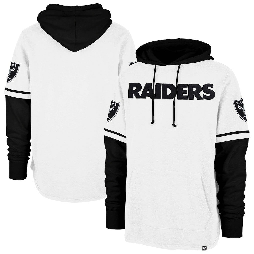Las Vegas Raiders '47 Trifecta Shortstop Pullover Hoodie White - 47 brand