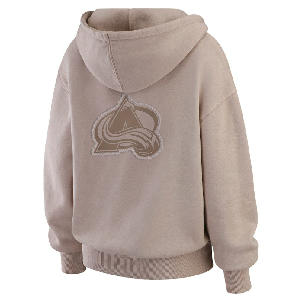 Colorado Avalanche - WEAR by Erin Andrews Women's Washed Pullover Crewdie Tan