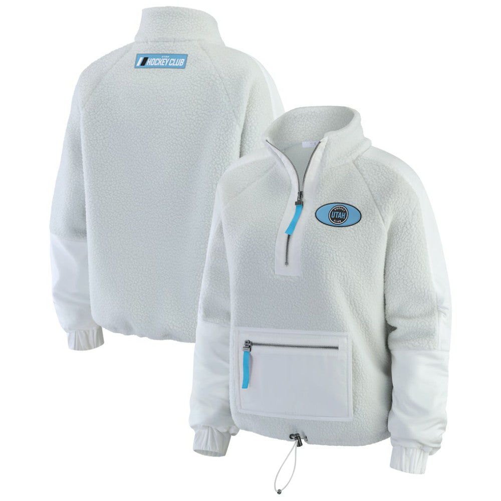 Utah Mammoth - WEAR by Erin Andrews Women's Polar Fleece Quarter-Zip Jacket Gray