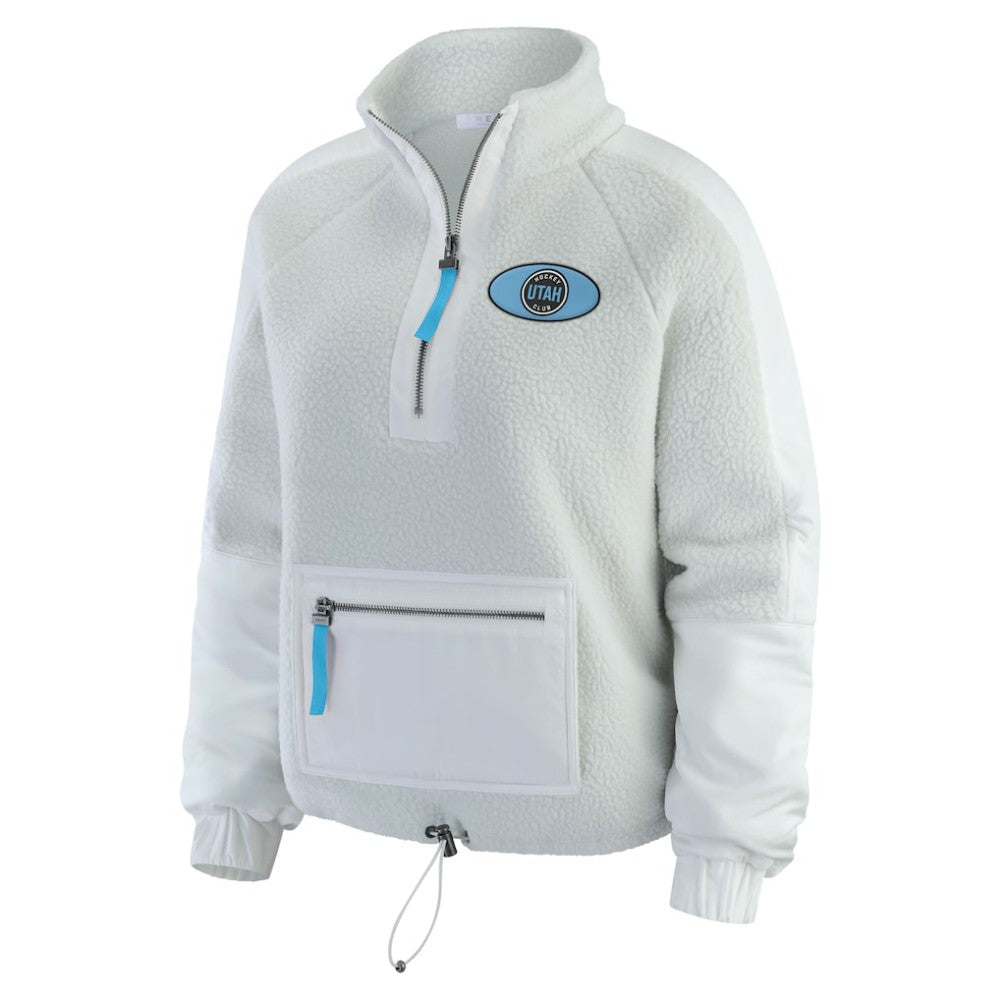 Utah Mammoth - WEAR by Erin Andrews Women's Polar Fleece Quarter-Zip Jacket Gray
