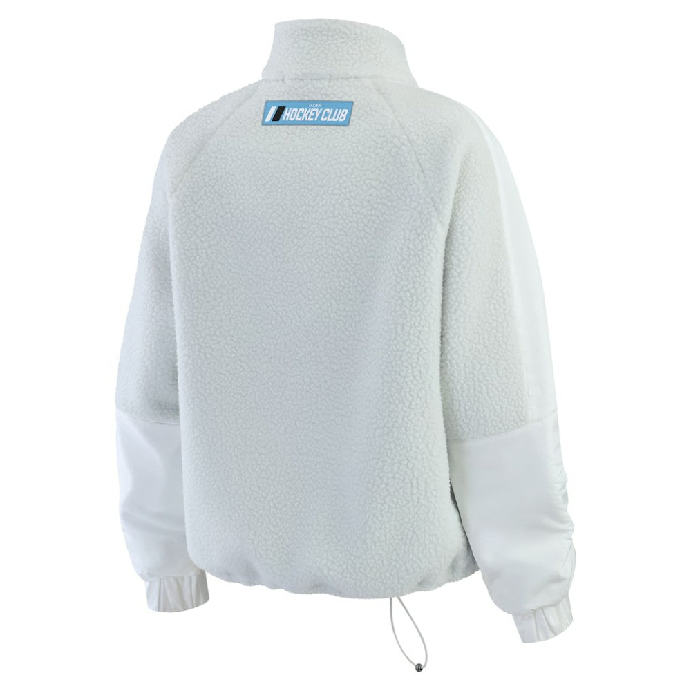 Utah Mammoth - WEAR by Erin Andrews Women's Polar Fleece Quarter-Zip Jacket Gray