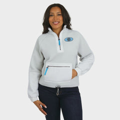 Utah Mammoth - WEAR by Erin Andrews Women's Polar Fleece Quarter-Zip Jacket Gray