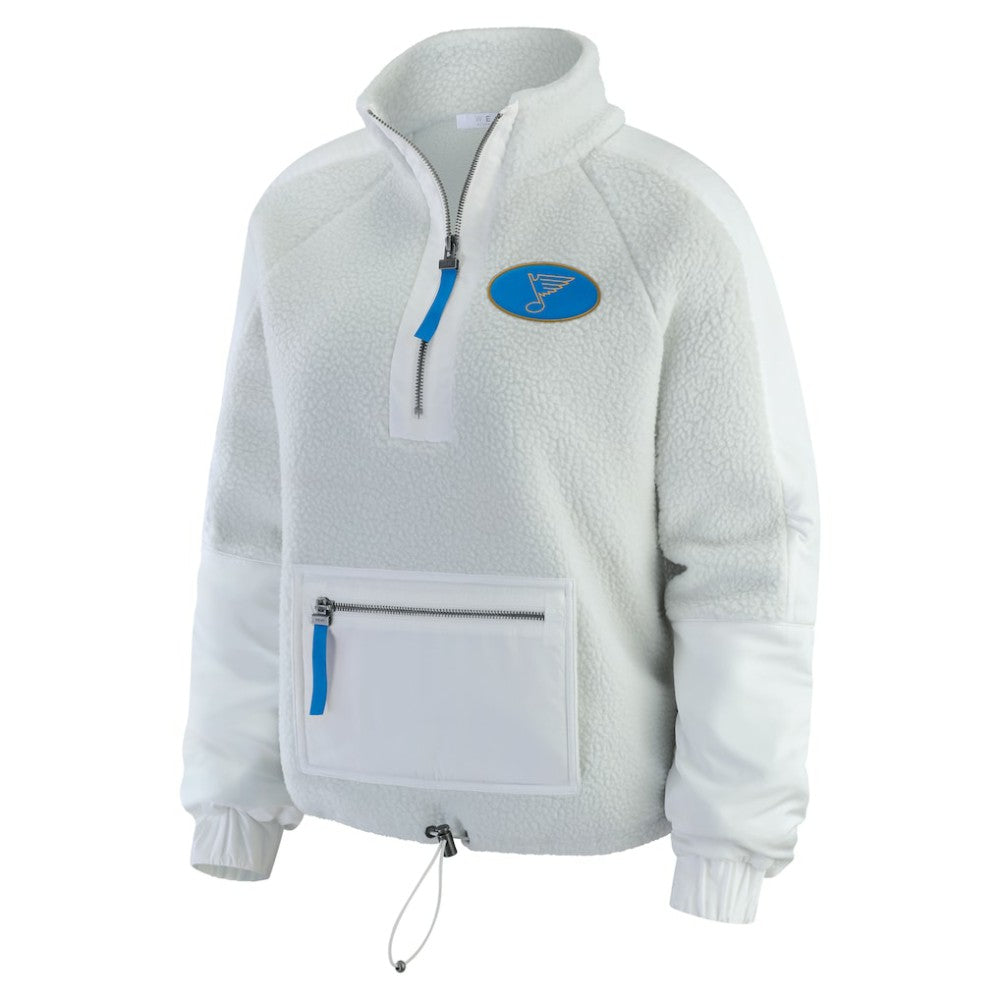 St. Louis Blues - WEAR by Erin Andrews Women's Polar Fleece Quarter-Zip Jacket Gray