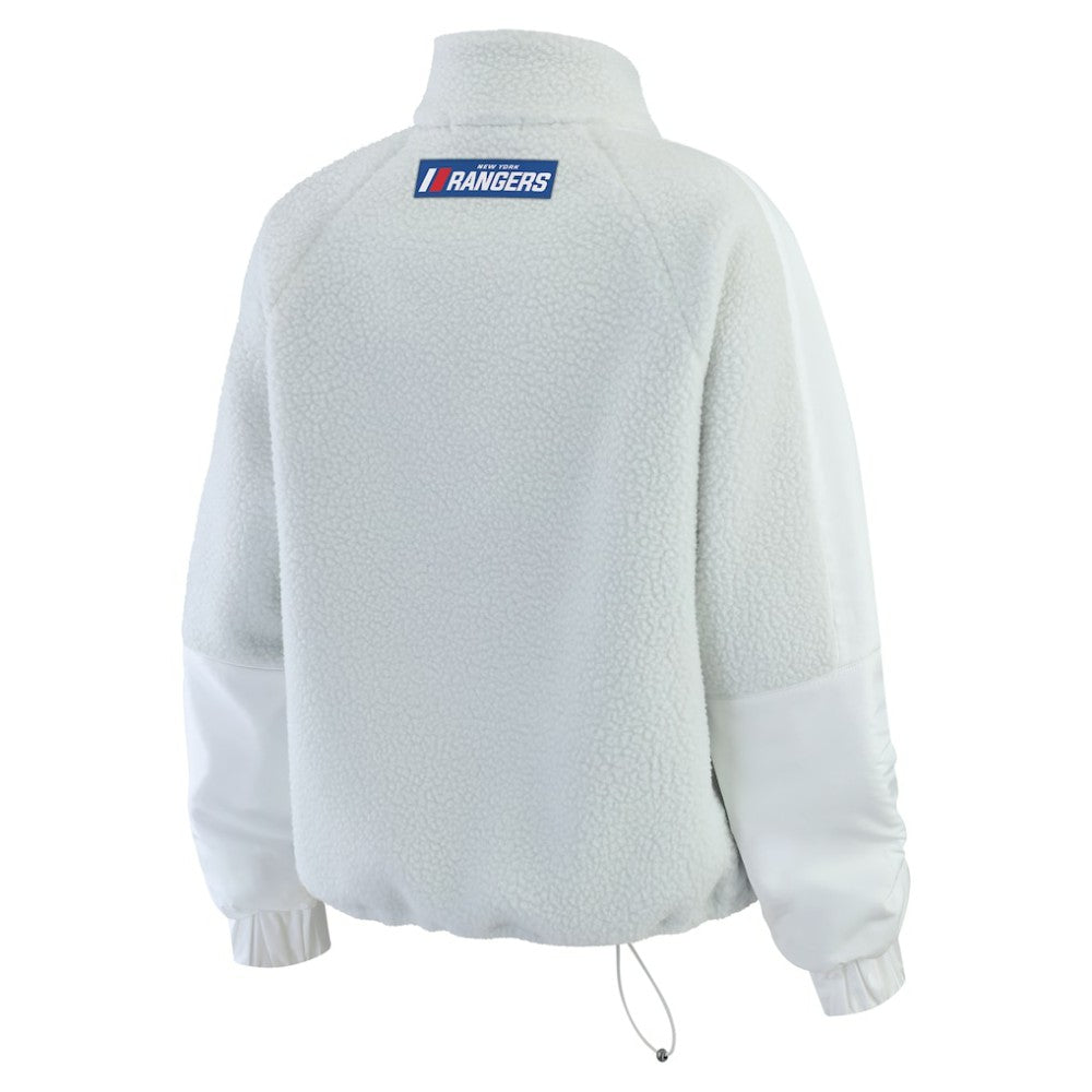 New York Rangers WEAR by Erin Andrews Women's Polar Fleece Quarter-Zip Jacket Gray