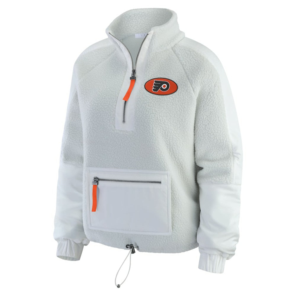 Philadelphia Flyers - WEAR by Erin Andrews Women's Polar Fleece Quarter-Zip Jacket Gray