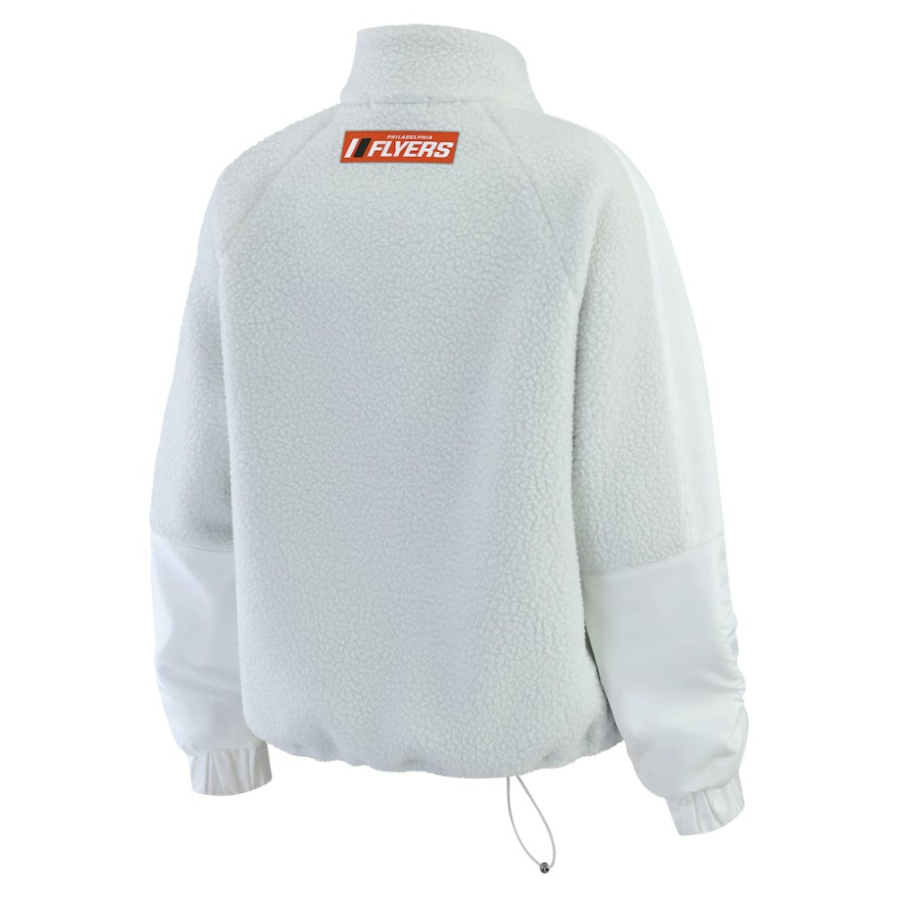 Philadelphia Flyers - WEAR by Erin Andrews Women's Polar Fleece Quarter-Zip Jacket Gray