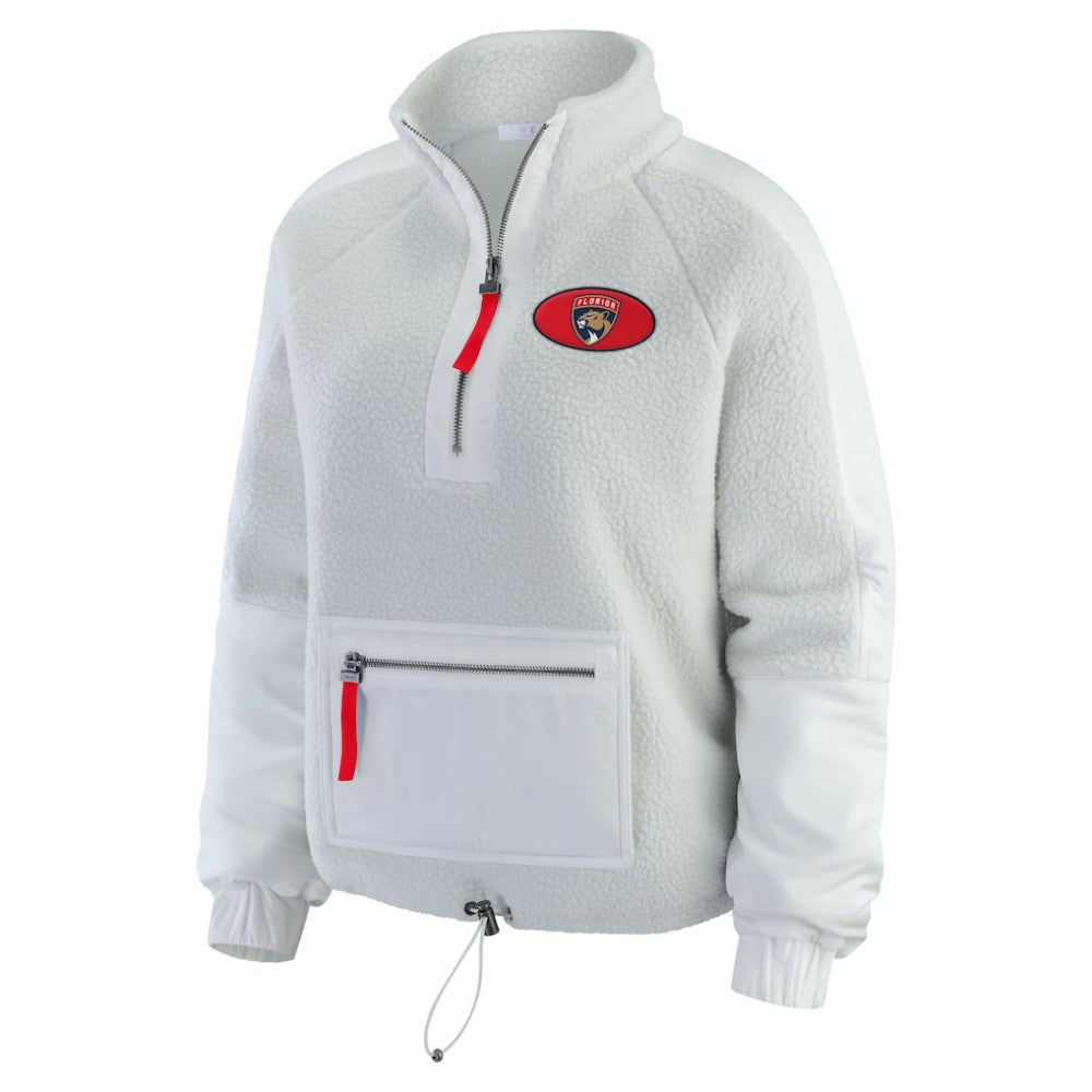 Florida Panthers - WEAR by Erin Andrews Women's Polar Fleece Quarter-Zip Jacket Gray