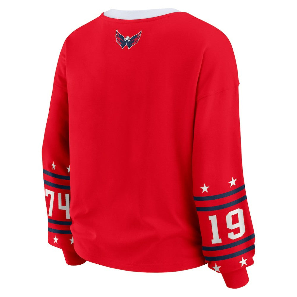 Washington Capitals WEAR by Erin Andrews Women's Long-Sleeve Sport T-Shirt Red
