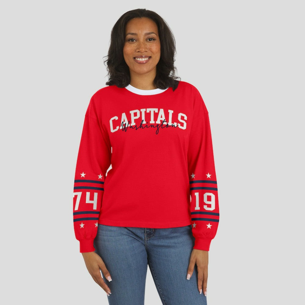 Washington Capitals WEAR by Erin Andrews Women's Long-Sleeve Sport T-Shirt Red